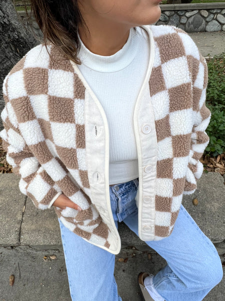 Seasons Checkered Sherpa Jacket