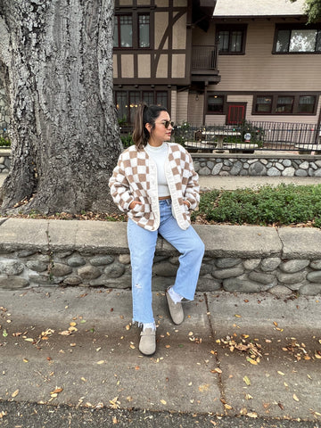 Seasons Checkered Sherpa Jacket