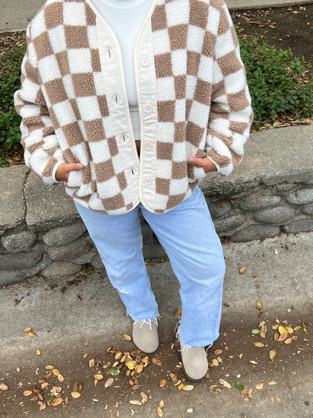 Seasons Checkered Sherpa Jacket