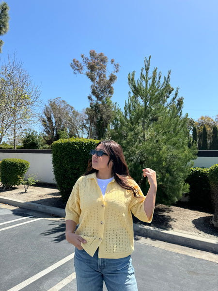 Sunshine Crop Crochet Cardigan