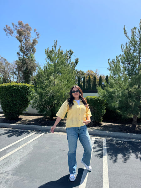 Sunshine Crop Crochet Cardigan