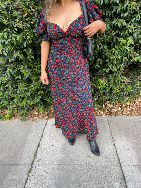 Flores Puff Sleeve Maxi Dress